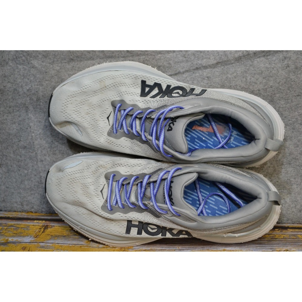 Hoka One One Bondi 8 Shoes Mens 13 2E Wide Gray Road Running Sneakers 1127953 - Picture 11 of 16